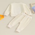 thumbnail image 2 of Baby Girl 2Pcs Fall Outfits Fuzzy Letter Long Sleeve Sweatshirt Pants Set Toddler Clothes, 2 of 7