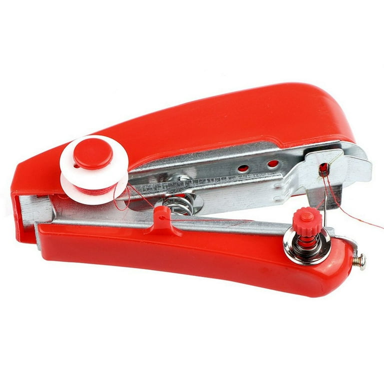 Small Portable Hand Sewing Machine Mini Tool,household Handheld Portable  Mini Hand Sewing Machine Handheld Pocket Small Sewing Machine (red)(1pcs)
