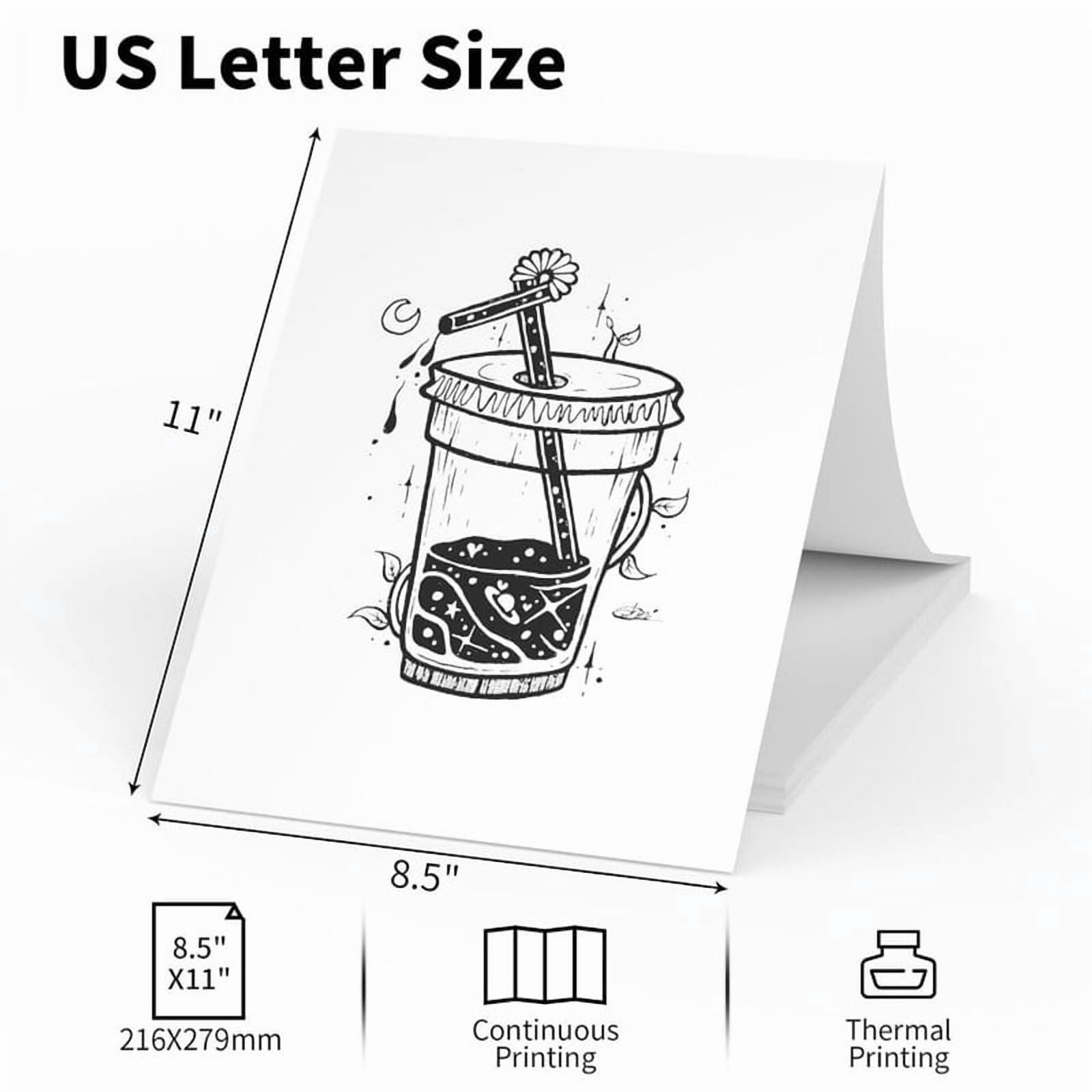 SJPACK 300 Sheet Thermal Printer Paper 8.5" x 11" US Letter Size Quick-Dry Thermal Printing Paper Inkless Printing