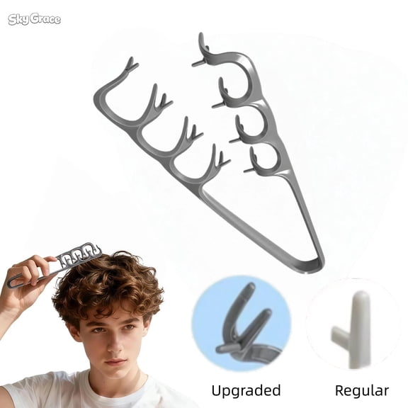 Upgraded Texture Comb,Travel Folding Wide Tooth Comb with Textured Grip, Root Lift Hair Styling Tool for Women Men Daily Use, Gray