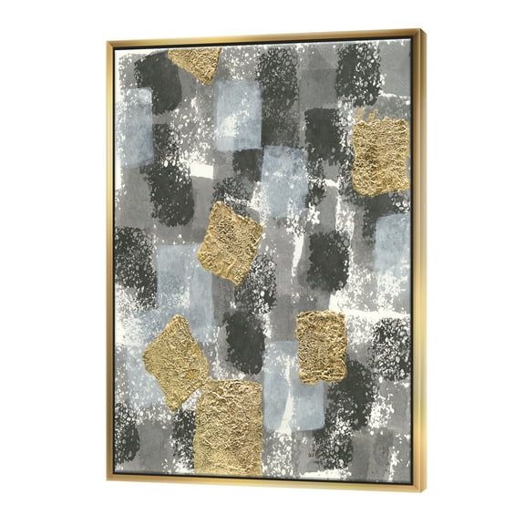 Designart ' Gold Glamour Squares II ' Modern & Transitional Framed Canvas