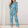 thumbnail image 2 of Sikiie Animal Pirate Women's Long-Sleeve Shirt and Full-Length Bottom Pajama Set (s-xxl)-Medium, 2 of 7