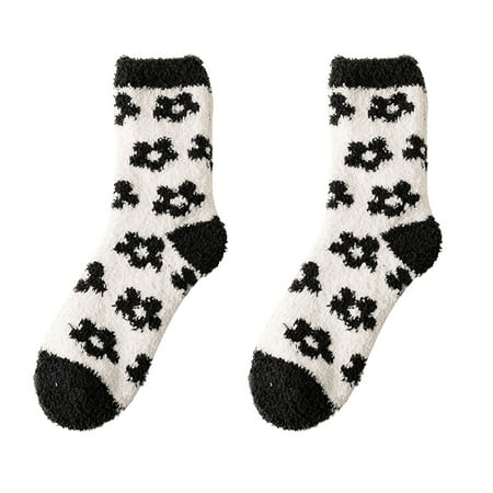 

Alueeu 2 Pairs Of Women Casual Animal Print Cotton Pattern Lady Socks Tube Comfortable Socks Men Socks Size 10-13