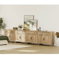 thumbnail image 2 of WAMPAT Large Buffet Cabinet, Modern Coffee Bar Table Wood Kitchen Storage Cabinets, Farmhouse Sideboard Credenza for Dining Room, Oak, 2 of 6