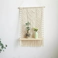 thumbnail image 2 of Bohemian Macrame Wall Hanging Shelf Handmade Rope Plant Pot Holder Macrame Rope Plant Hanger Functional Hanging Rope Shelf Creative Storage Holder for Home Bedroom Window, 2 of 8