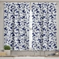 thumbnail image 2 of Ambesonne Hawaiian Valance & Curtain, Hibiscus Flower Petals, 55"x24", White Dark Blue, 2 of 6