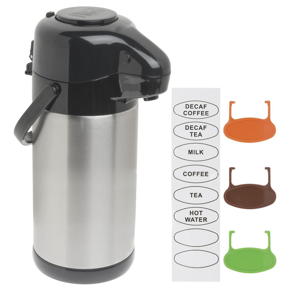 HUBERT® Airpot Thermal Coffee Dispenser with Pump Lid, 2.5 Liter