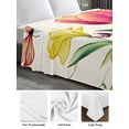 thumbnail image 6 of Spring Floral King Size Flat Sheet, Wrinkleproof & Fadeproof Cooling Flat Bed Sheet Only, Rustic Tulip Butterfly Botanical Summer Breathable Soft Bedding Top Sheets 105 x 98 Inches, 6 of 8
