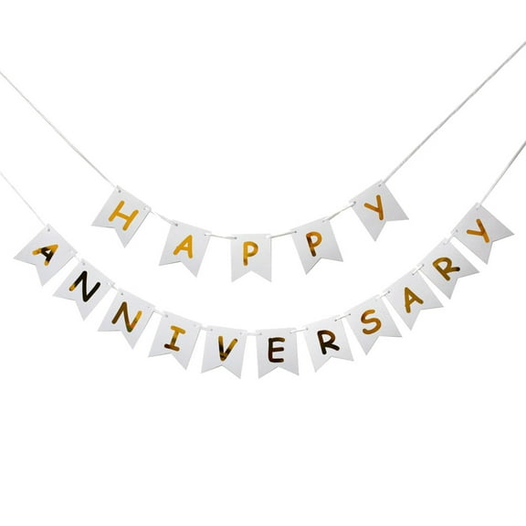 FELTECHELECTR Anniversary Party Garland Letter Paper Bunting Assorted Color 1 Set
