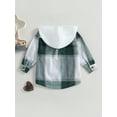 thumbnail image 4 of Aunavey Toddler Baby Boy Girls Hoodie Plaid Flannel Hooded Long Sleeve T-Shirt Tops Kid Clothes 1-6T, 4 of 8