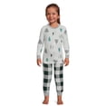 thumbnail image 3 of Jolly Jammies Baby and Toddler Unisex Holiday Green Plaid Matching Family Pajamas Sleepwear Set, 2-Piece, 3 of 7
