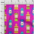 thumbnail image 2 of oneOone Velvet Fuschia Pink Fabric Retro Lantern Dress Material Fabric Print Fabric By The Yard 58 Inch Wide, 2 of 7