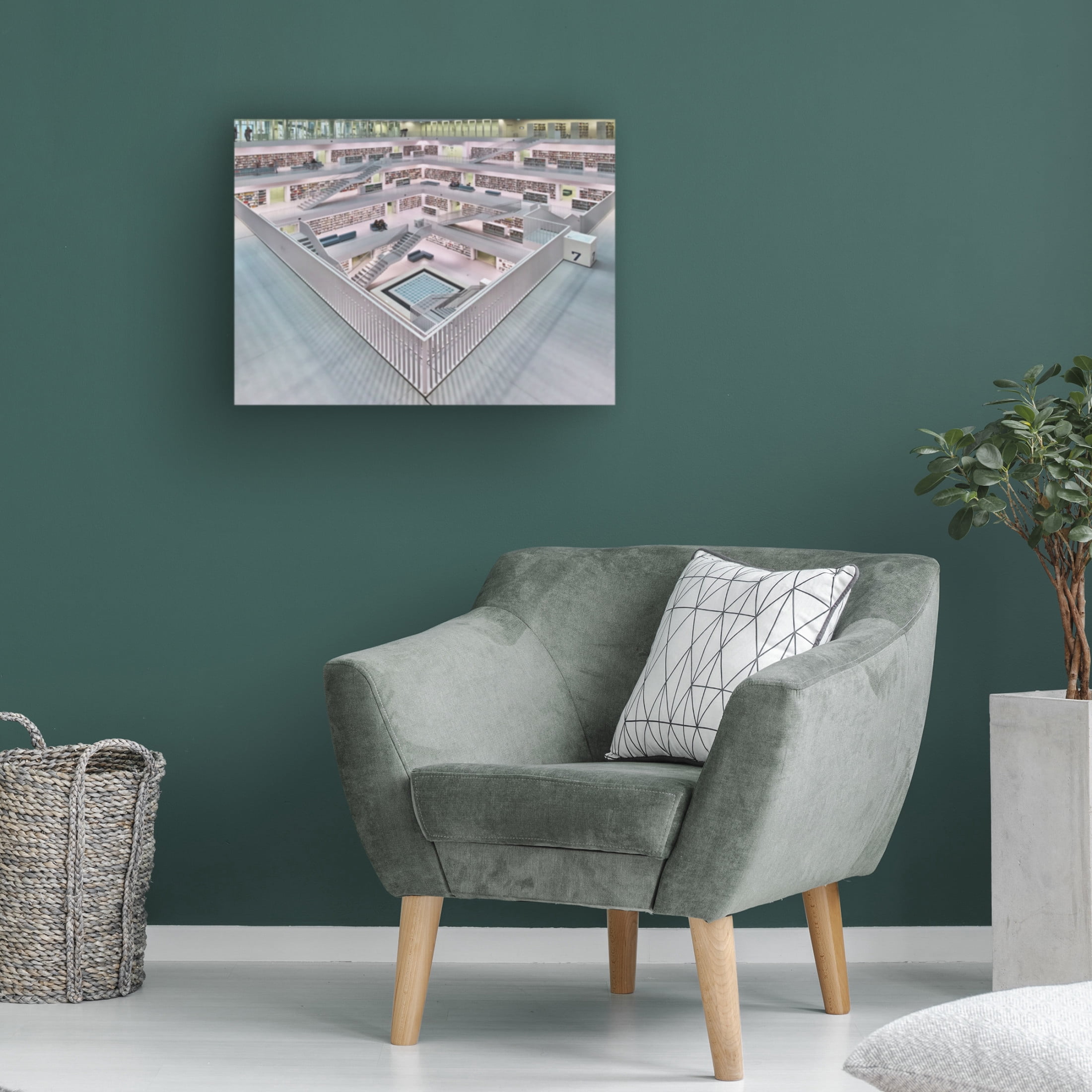 Canvas Wall Art - Rolf Mauer 'Stadtbibliothek Stuttgart Inner Space I' Wall Art for Living Room, Bedroom, or Office D?cor by Trademark Fine Art - 24 x 18 Inches