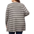 thumbnail image 3 of Agnes Orinda Plus Size Cardigan for Women Long Sleeve Casual Lightweight Knit Open Front Outfits 4X Apricot Black, 3 of 6