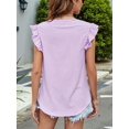 thumbnail image 4 of Womens Casual Tops for Women Crewneck Ruffle Short Sleeve Blouses L, 4 of 9
