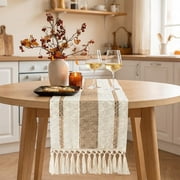 Boho Table Runner, Farmhouse Macrame Wedding Table Runner For Garden & Outdoor Decor, Summer And Autumn Bridal Shower Decor, Rustic Woven Cotton Crochet Lace With Tassels For Living Room, 72x12 Inch