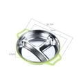 thumbnail image 1 of Assiette pour Enfants en Acier Inoxydable Poignée Anti-Brûlure Compartimentée Design Divisé Assiette de Dîner pour Maternelle Assiette Verte pour Enfants, 1 of 2