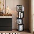 thumbnail image 6 of Bloddream 4 Tier Rotating Bookshelf,360° Display Wood Spinning Bookshelf, Vertical Bookcase Storage Round Carousel for Space-Saving,Corner Book Shelf for Home,Office, Bedroom, Black, 6 of 7