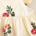 thumbnail image 5 of Xdegoge Toddler Floral Dress Summer Puff Short Sleeve Flowy Casual Cute Dresses 3T Girl Clothes Beige Dresses for Toddler Girls Today, 5 of 6