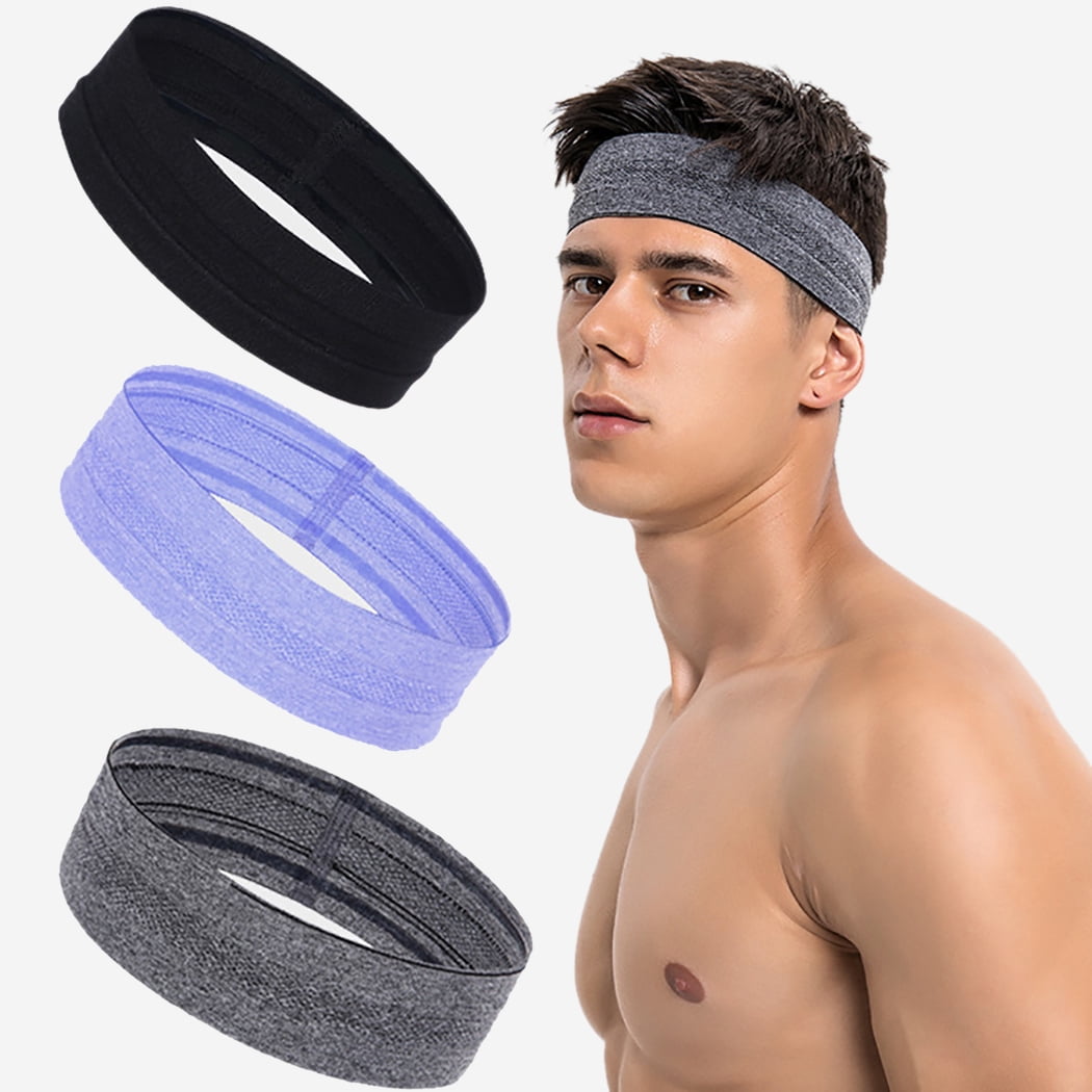Coofit 3PCS Sports Headband Moisturewicking Elastic Running Headband