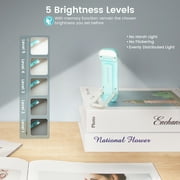 Glocusent USB Rechargeable Book Light for Reading in Bed, Portable Clip-on LED Reading Light, 3 Amber Colors & 5 Brightness Dimmable, Compact & Long Lasting, Perfect Gift for Book Lovers, Kids