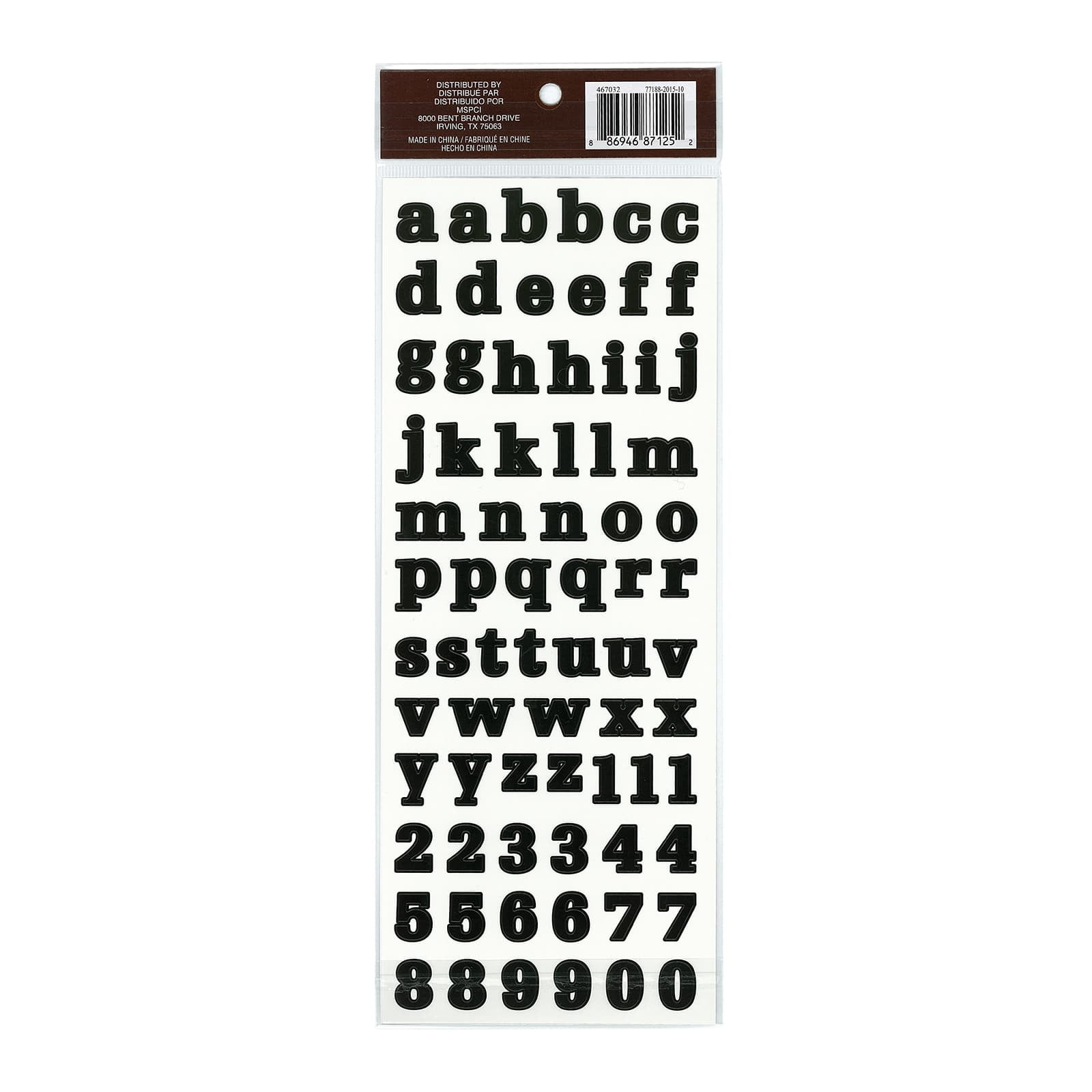 Recollections Black Small Font Alphabet Stickers, 12 Pack