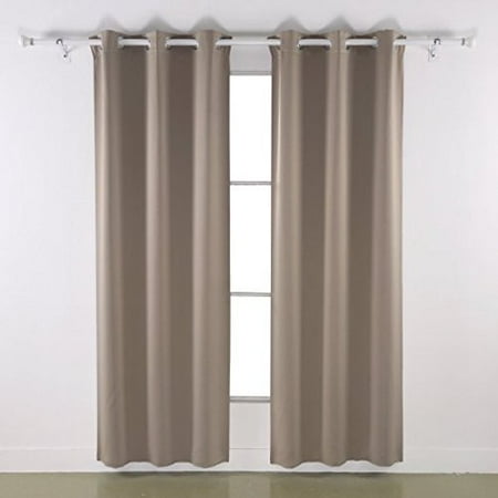 Angel Solid Grommet Blackout Panel Curtain Thermal - 108 Inch - Taupe