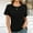 Black, variant on Summer Short Sleeve Tops for Women Crew Neck Solid Color Casual Loose Fitting Tops Everyday Wear