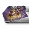 thumbnail image 3 of 20th Birthday Soft Flannel Fleece Blanket, Cartoon Style Illustraion of a Birthday Cake Chocolate Frosting and Candles, Cozy Plush for Indoor and Outdoor Use, 70" x 90", Multicolor, by Ambesonne, 3 of 6