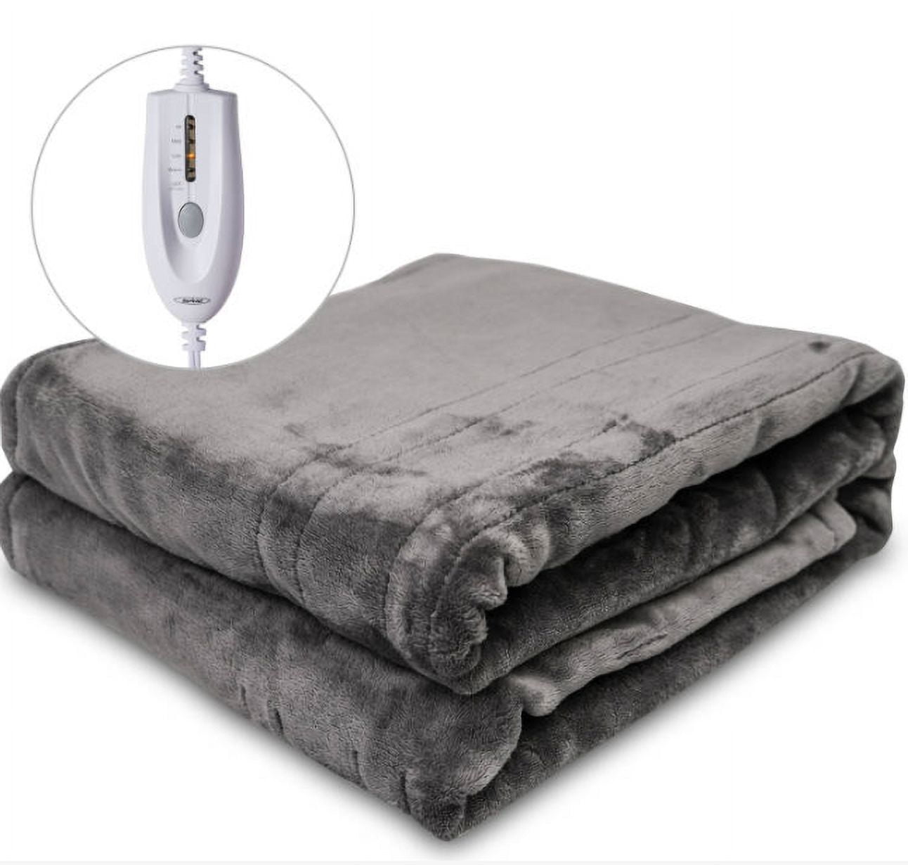 CozyHom Heated Electric Throw Blanket, Electric Throw 50"x 60" Double-Layer Flannel with 4 Hours Auto-Off 4 Heat Settings ETL Certified For Home & Office, Grey