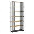 thumbnail image 1 of 78" Minimalist Open Slat Wood Bookshelf - Oak / Black, 1 of 5