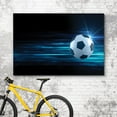 thumbnail image 3 of wall26 Canvas Print Wall Art Soccer Ball on Blue Abstract Background Sports Athletes Photography Realism Contemporary Scenic Urban Multicolor Ultra for Living Room, Bedroom, Office - 32"x48&quot, 3 of 5