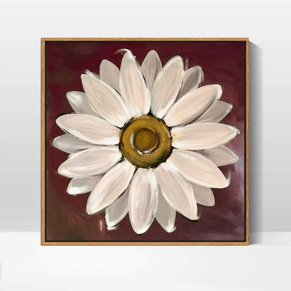 wall26 Framed Canvas Wall Art for Living Room, Bedroom Daisy Theme Canvas Prints for Home Decoration Ready to Hang - 16x16 inches