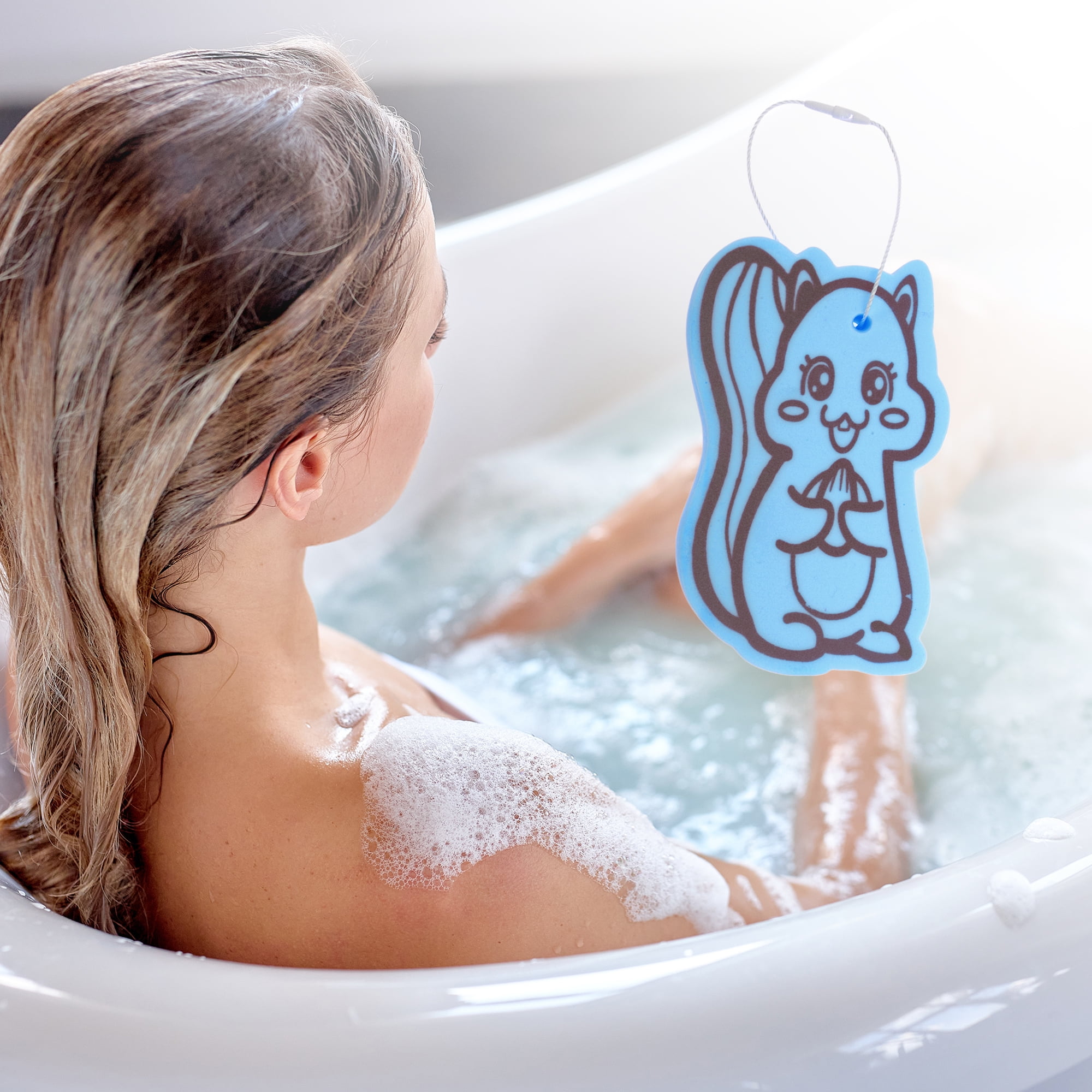Unique Bargains Cartoon Bath Brush Sponge 4.53"x2.76"x1.1" 1 Pc Blue