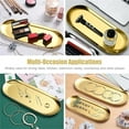 thumbnail image 6 of Gold Decorative Tray, Jewelry Tray, Bathroom Vanity Tray for Dresser Counter,Serving Tray, Candle Holder Cosmetics Tray,Perfume Tray, 2Pcs, Oval, 6 of 6