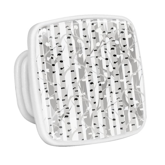 4PCS Square Cabinet Fluorescence Knob Glowing in the Dark Furniture Drawer Pulls Handle with Screws Birch Tree