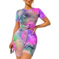 thumbnail image 1 of goowrom Women?s Tie-dye Print Tops and Shorts Home Set, 1 of 10