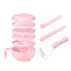 cpengpj Manual Baby Food Processor Grinder Set, 9-Piece Food-Grade Plastic Tool with Easy-Grip and Stackable Storage for Pureeing and Grinding