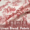 thumbnail image 2 of DriftAway Kitchen Curtains Toile Tier Linen Short Curtains Cafe 45 Inch Length for Living Room Bathroom Farmhouse French Country Vintage Printed Pattern Rod Pocket 2 Panels Red, 2 of 8