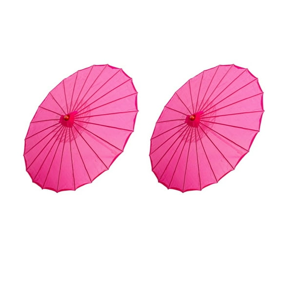 THY COLLECTIBLES Set of Two (2) 33"Japanese Chinese Umbrella Parasols for Wedding Parties, Photography, Costumes, Cosplay, Decoration and Other Events (Hot Pink)