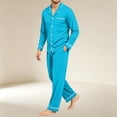 thumbnail image 5 of Mens Pajama Set Long Sleeve Button Down Top and Pants 2 Piece Loungewear Soft Relaxed Fit Mens Sleepwear Night Pjs Sets, 5 of 6