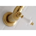 thumbnail image 4 of Kingston Brass KS3107PL Restoration Wall Mount Pot Filler Kitchen Faucet, Brushed Brass, 4 of 5