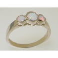 thumbnail image 3 of LBG British Made 925 Sterling Silver Natural Opal Womens Trilogy Ring - 33 size options, 3 of 7