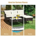 thumbnail image 5 of Patiojoy 3 PCS Patio Furniture Set Outdoor All Weather Wicker Conversation Set w/Cushioned Ottoman & Side Table White, 5 of 10