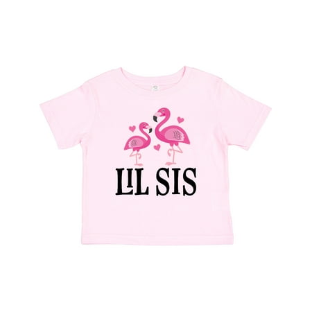 

Inktastic Little Sister Girls Lil Sis Flamingo Gift Baby Girl T-Shirt