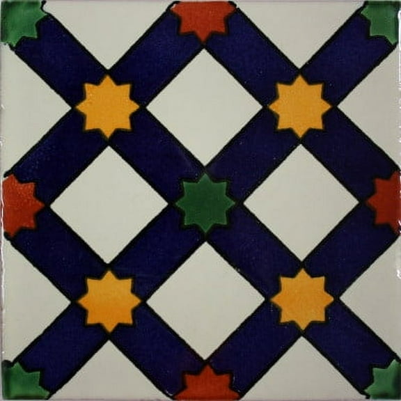 6x6 Alanis Talavera Mexican Tile, Set of 4 pcs