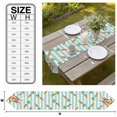 thumbnail image 3 of Easter Bunny Table Runner Linen Burlap Table Runner 70 Inches Long Spring Rabbits Carrots Turquoise Stripes Dresser Scarves for Kitchen Island Coffee Dining Party Wedding Holiday Decor 13"x70", 3 of 8