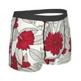 thumbnail image 3 of Bingfone Leaves And Anemone Flowers In Red Grey Men'S Underwear - Casual Stretch Boxer Briefs-X-Large, 3 of 9