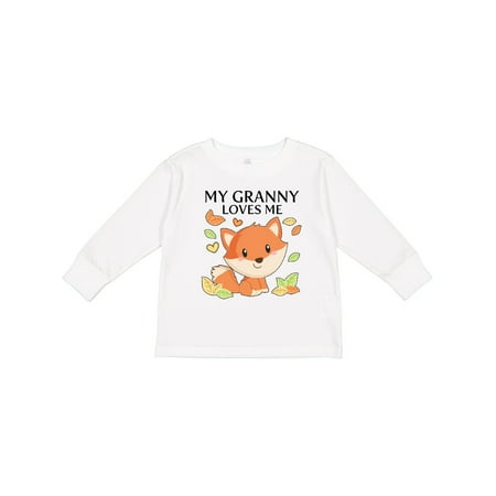 

Inktastic My Granny Loves Me- Little Fox Gift Toddler Boy or Toddler Girl Long Sleeve T-Shirt