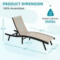 thumbnail image 4 of AECOJOY Outdoor Lounge Chair with Adjustable Positions, Aluminum Chaise Lounge Outdoor for Pool, Garden, Beach, Beige 2 PCS, 4 of 9